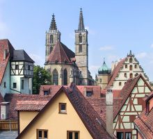 Stadt Rothenburg mit Fachwerkhäusern und St. Jakobskirche